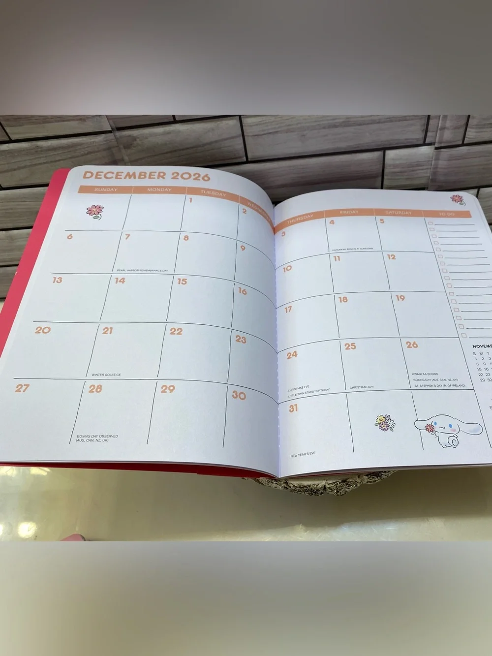 Hello Kitty & Friends ❤️  Monthly 17 months Planner Aug.2026 to Dec.2027 Pink